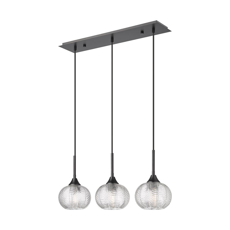 Innovations Berkshire 3Lt 28" Cord Hung Island Light, Black - 323-3I-BK-G323-7CL