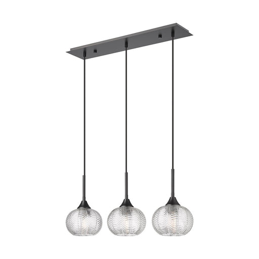 Innovations Berkshire 3Lt 28" Cord Hung Island Light, Black - 323-3I-BK-G323-7CL