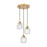 Innovations Berkshire 3Lt 20" Cord Multi Pendant, Brass - 323-3P-BB-G323-5CL