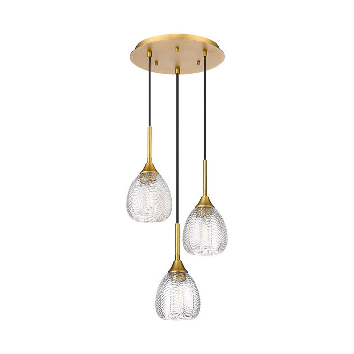 Innovations Berkshire 3Lt 13" Cord Multi Pendant, Brass - 323-3P-BB-G323-6CL