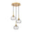 Innovations Berkshire 3Lt 15" Cord Multi Pendant, Brass - 323-3P-BB-G323-7CL