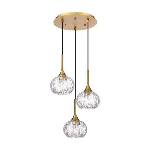 Innovations Berkshire 3Lt 15" Cord Multi Pendant, Brass - 323-3P-BB-G323-7CL