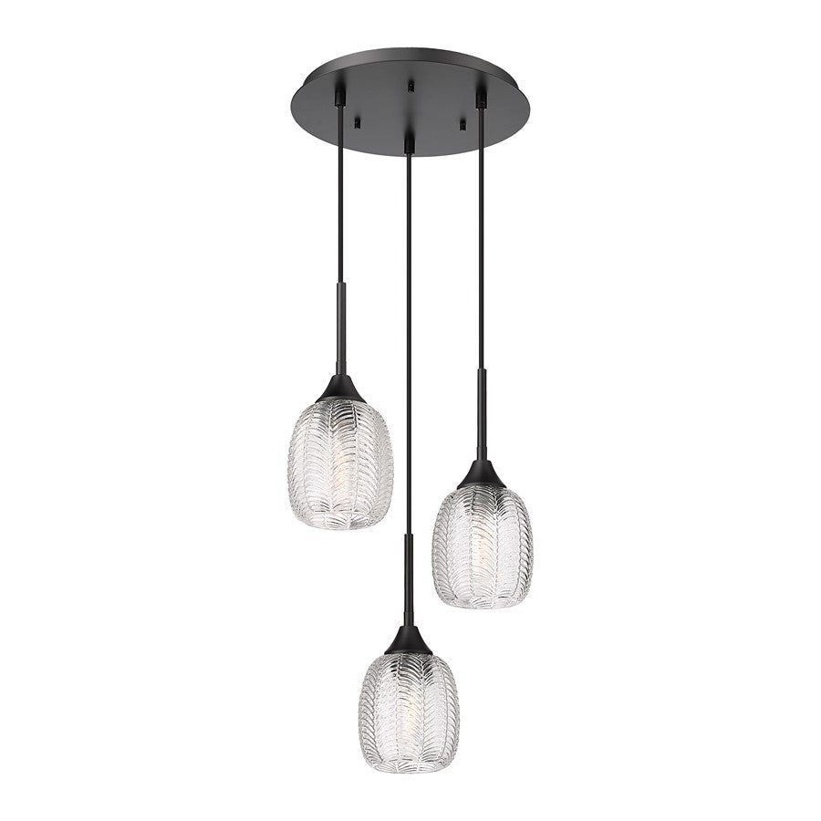 Innovations Berkshire 3Lt 20" Cord Multi Pendant, Black - 323-3P-BK-G323-5CL