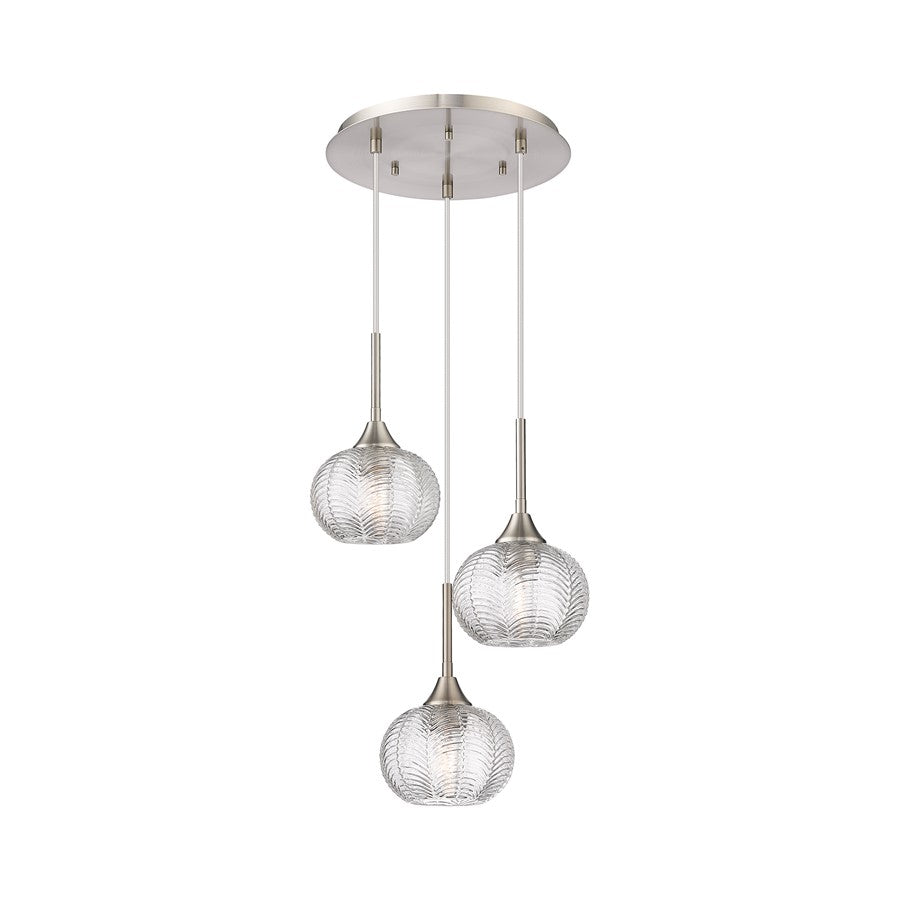 Innovations Berkshire 3Lt 15" Cord Multi Pendant, SN - 323-3P-SN-G323-7CL