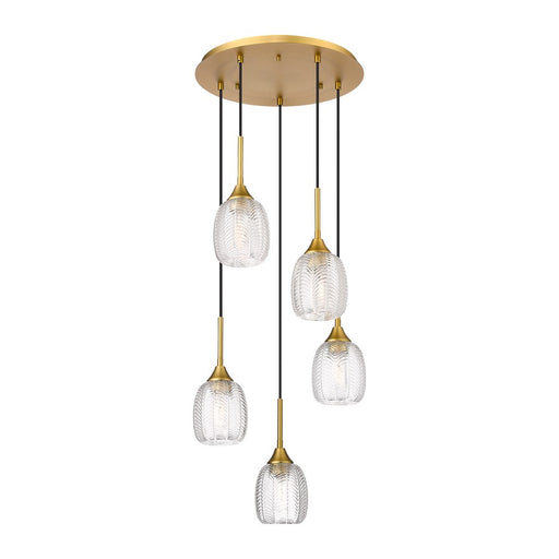 Innovations Berkshire 5Lt 18" Cord Multi Pendant, Brass - 323-5P-BB-G323-5CL