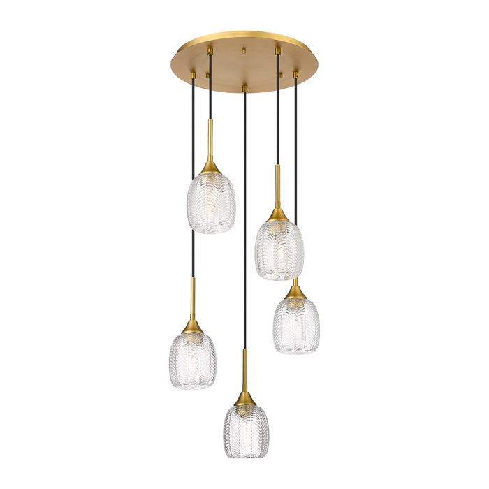 Innovations Berkshire 5Lt 18" Cord Multi Pendant, Brass - 323-5P-BB-G323-5CL