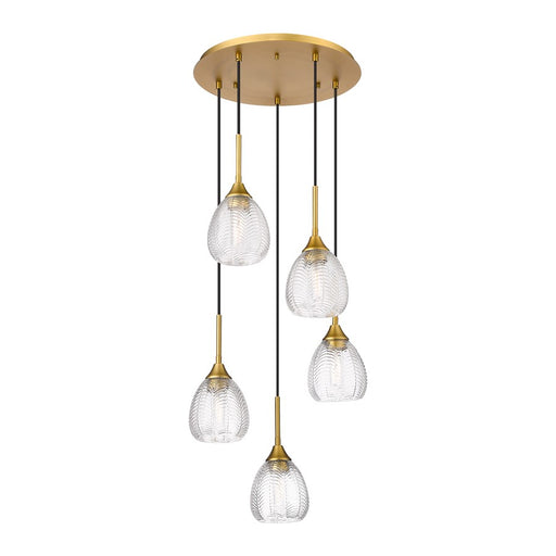 Innovations Berkshire 5Lt 19" Cord Multi Pendant, Brass - 323-5P-BB-G323-6CL