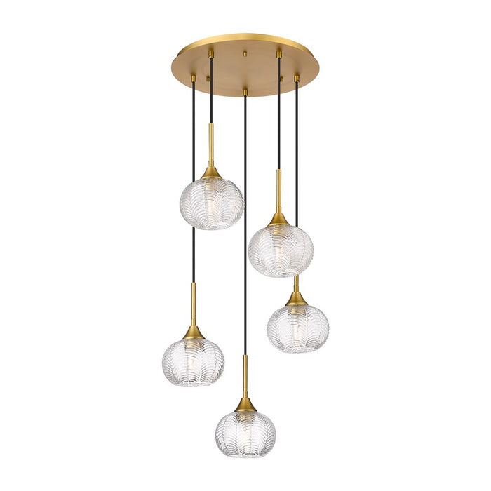 Innovations Berkshire 5Lt 20" Cord Multi Pendant, Brass - 323-5P-BB-G323-7CL