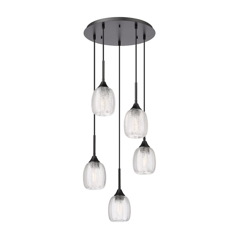 Innovations Berkshire 5Lt 18" Cord Multi Pendant, Black - 323-5P-BK-G323-5CL