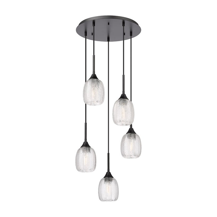 Innovations Berkshire 5Lt 18" Cord Multi Pendant, Black - 323-5P-BK-G323-5CL