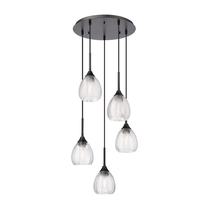 Innovations Berkshire 5Lt 19" Cord Multi Pendant, Black - 323-5P-BK-G323-6CL