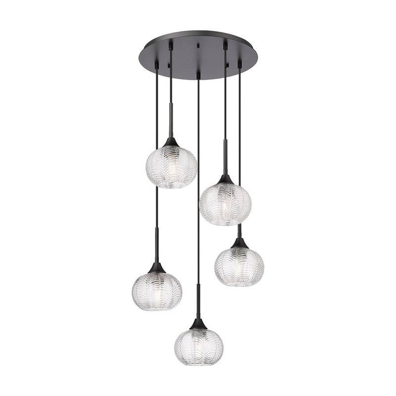 Innovations Berkshire 5Lt 20" Cord Multi Pendant, Black - 323-5P-BK-G323-7CL