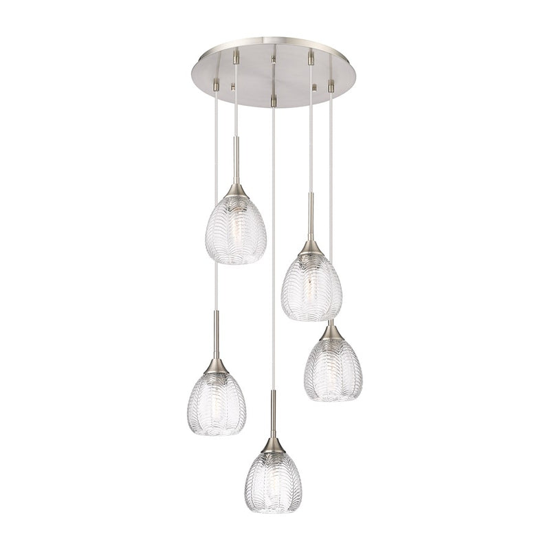 Innovations Berkshire 5Lt 19" Cord Multi Pendant, SN - 323-5P-SN-G323-6CL