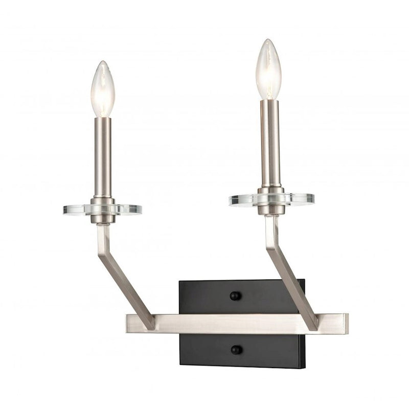 Innovations Raleigh Raleigh 13" 2 Light Sconce, Black Satin Nickel