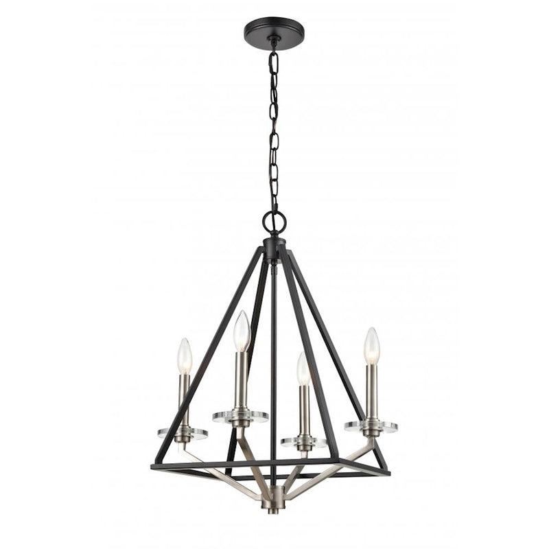 Innovations Raleigh Raleigh 18" 4 Light Chandelier, BK SN