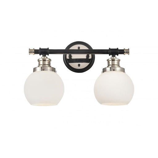 Innovations Saybrook 16.25in 2-Light LED Vanity Light | Transitional Black Polished Nickel and Matte White Frosted Glass | Model 340-2W-BPN-G3401-6-LED