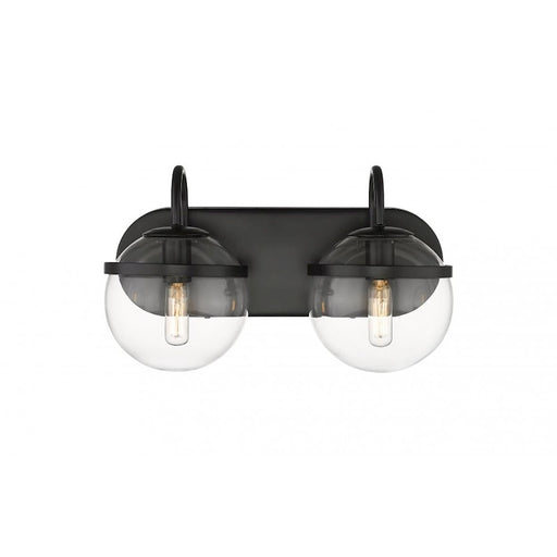 Innovations Lighting Auralume Sands 24in 3-Light Bath Vanity | Transitional Industrial Matte Black Steel and Clear Glass | Bathroom | Model 350-3W-BK-CL
