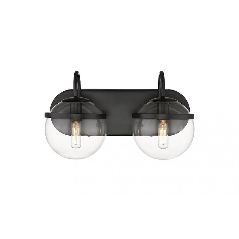 Innovations Auralume Sands 24in 3-Light LED Bath Vanity | Transitional Matte Black Steel and Clear Glass | Bathroom Vanity | Model 350-3W-BK-CL-LED