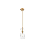 Innovations Nicole 1Lt 8" Cord Hung Pendant, Brass/Clear - 385-1P-BB-G385-6CL