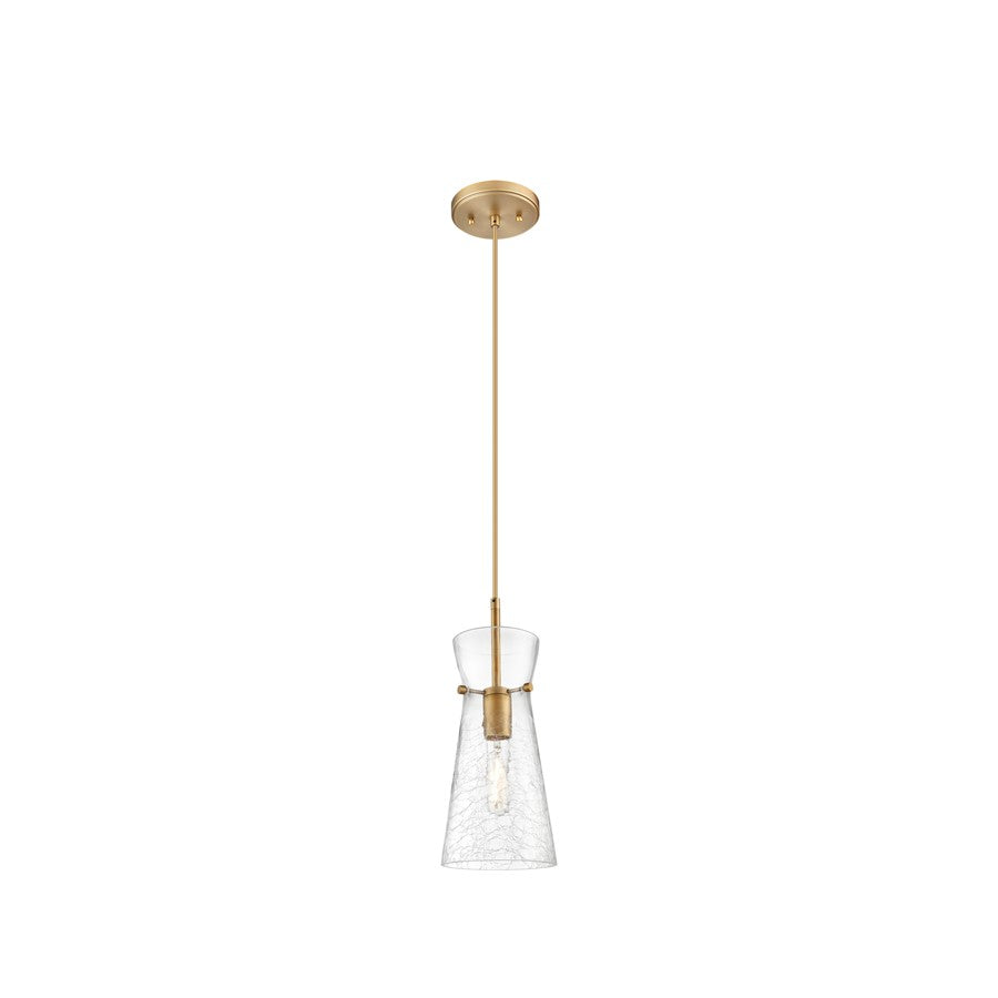 Innovations Nicole 1Lt 8" Cord Hung Pendant, Brass/Clear - 385-1P-BB-G385-6CL