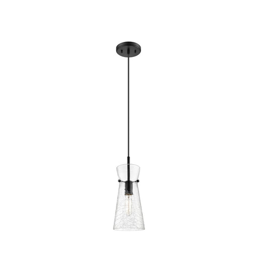 Innovations Nicole 1Lt 8" Cord Hung Pendant, Black/Clear - 385-1P-BK-G385-6CL
