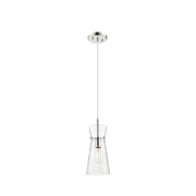 Innovations Nicole 1Lt 8" Cord Pendant, Pol Nickel/Clear - 385-1P-PN-G385-6CL