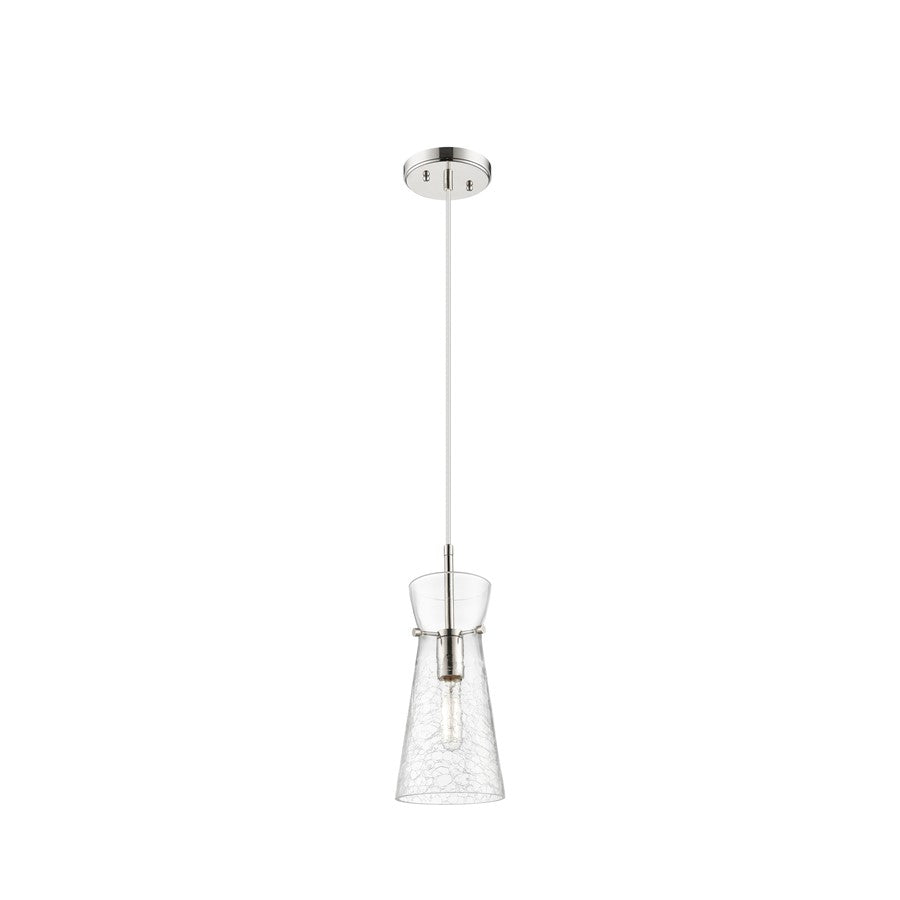 Innovations Nicole 1Lt 8" Cord Pendant, Pol Nickel/Clear - 385-1P-PN-G385-6CL