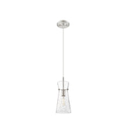 Innovations Nicole 1Lt 8" Cord Hung Pendant, Nickel/Clear - 385-1P-SN-G385-6CL