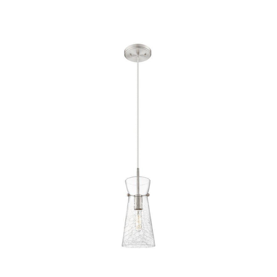 Innovations Nicole 1Lt 8" Cord Hung Pendant, Nickel/Clear - 385-1P-SN-G385-6CL