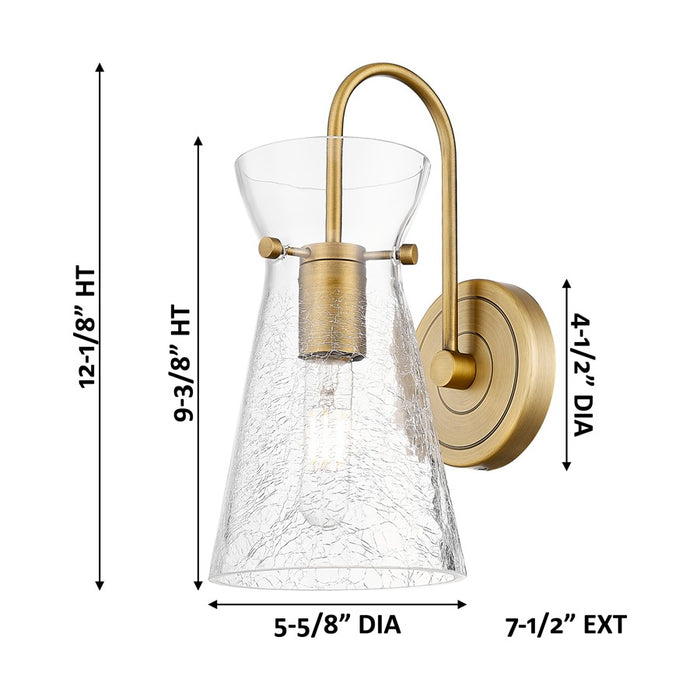 Innovations Nicole 1Lt 6" Sconce, Brushed Brass/Clear Shade