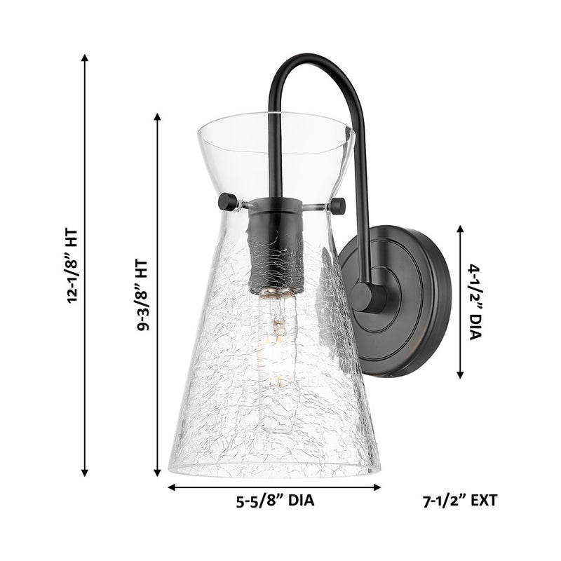 Innovations Nicole 1Lt 6" Sconce, Matte Black/Clear Shade