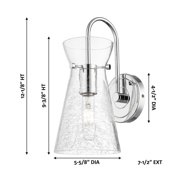 Innovations Nicole 1Lt 6" Sconce, Chrome/Clear Shade