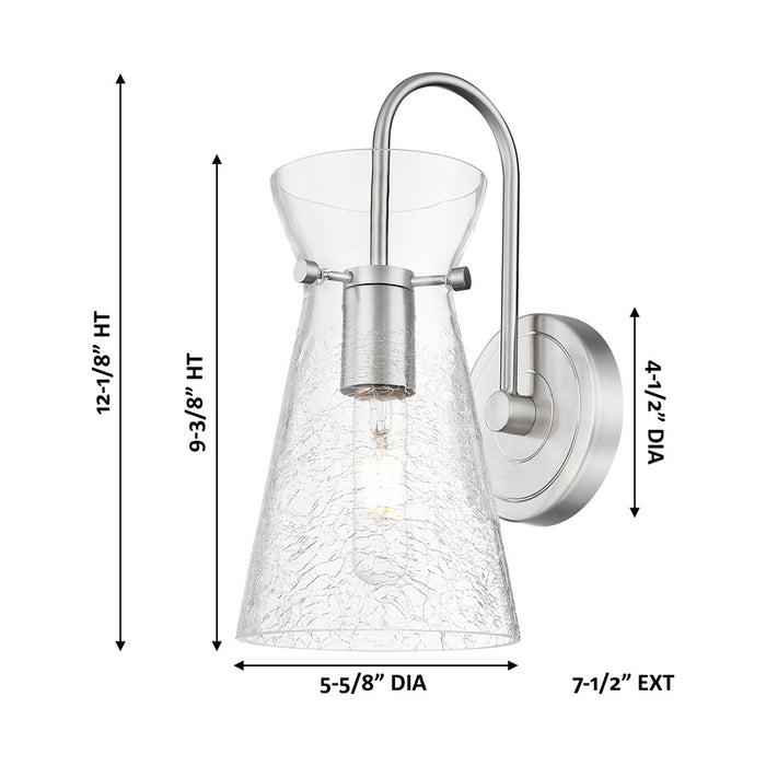 Innovations Nicole 1Lt 6" Sconce, Satin Nickel/Clear Shade