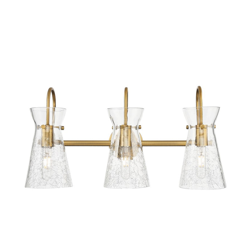 Innovations Nicole 3Lt 24" Bath Vanity Light, Brass/Clear - 385-3W-BB-G385-5CL
