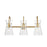 Innovations Nicole 3Lt 24" Bath Vanity Light, Brass/Clear - 385-3W-BB-G385-5CL