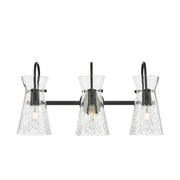 Innovations Nicole 3Lt 24" Bath Vanity Light, Black/Clear - 385-3W-BK-G385-5CL