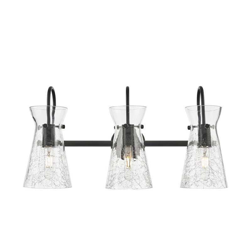 Innovations Nicole 3Lt 24" Bath Vanity Light, Black/Clear - 385-3W-BK-G385-5CL