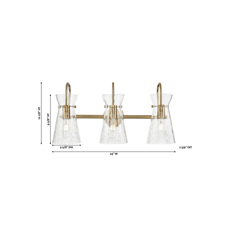 Innovations Nicole 3Lt 24" Bath Vanity Light, Bronze/Clear