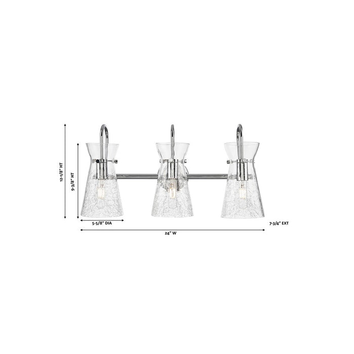 Innovations Nicole 3Lt 24" Bath Vanity Light, Chrome/Clear