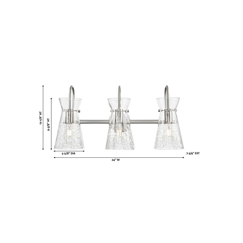 Innovations Nicole 3Lt 24" Bath Vanity Light, Nickel/Clear