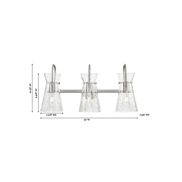 Innovations Nicole 3Lt 24" Bath Vanity Light, Nickel/Clear