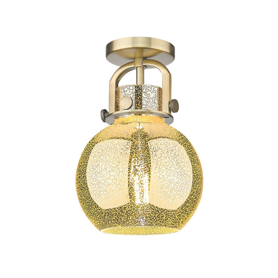 Innovations Newton Sphere 1Lt 8" Arched Flush, BB/Mercury - 410-1F-BB-G410-8ME