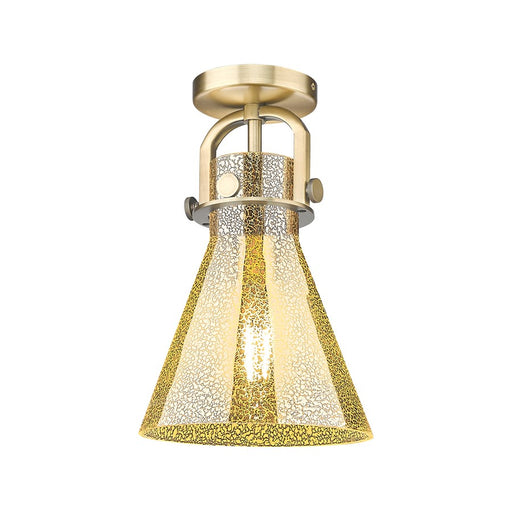 Innovations Newton Cone 1Lt 8" Arched Flush, BB/Mercury - 410-1F-BB-G411-8ME