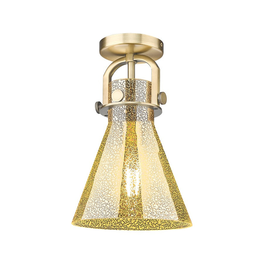 Innovations Newton Cone 1Lt 8" Arched Flush, BB/Mercury - 410-1F-BB-G411-8ME