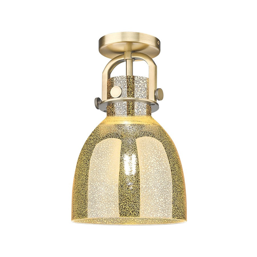 Innovations Newton Bell 1Lt 8" Arched Flush, BB/Mercury - 410-1F-BB-G412-8ME