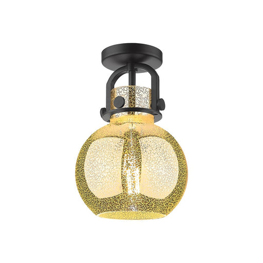 Innovations Newton Sphere 1Lt 8" Arched Flush, BK/MC - 410-1F-BK-G410-8ME