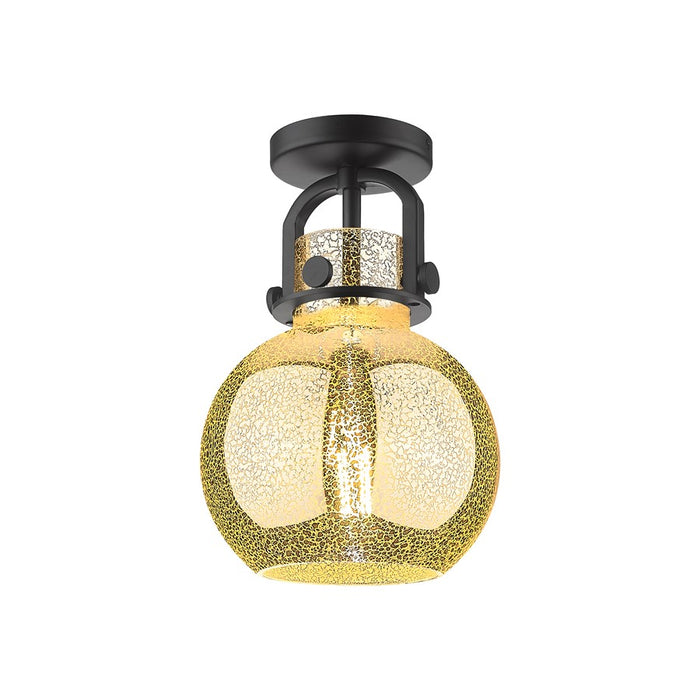 Innovations Newton Sphere 1Lt 8" Arched Flush, BK/MC - 410-1F-BK-G410-8ME