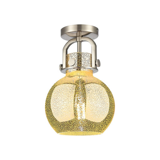 Innovations Newton Sphere 1Lt 8" Arched Flush, SN/Mercury - 410-1F-SN-G410-8ME