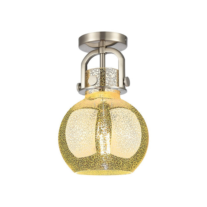 Innovations Newton Sphere 1Lt 8" Arched Flush, SN/Mercury - 410-1F-SN-G410-8ME