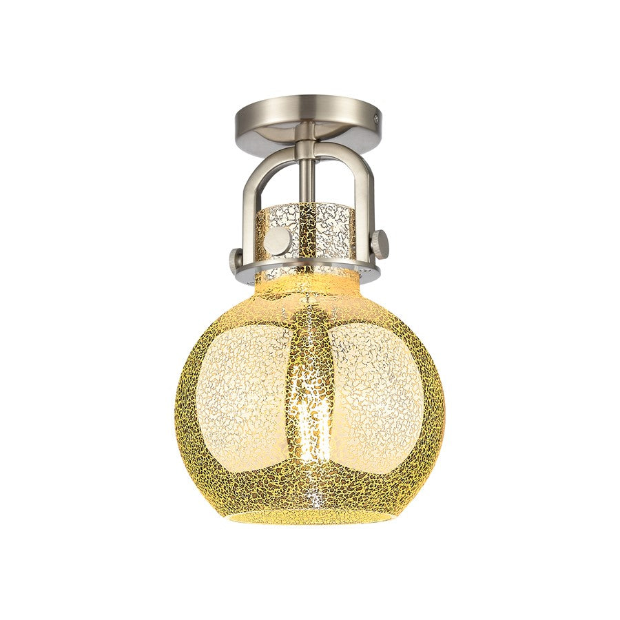 Innovations Newton Sphere 1Lt 8" Arched Flush, SN/Mercury - 410-1F-SN-G410-8ME